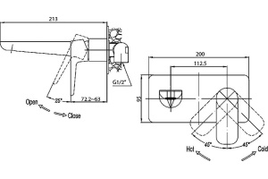Смеситель Cezares Grace C BLS2 01 W0 С ВНУТРЕННЕЙ ЧАСТЬЮ - 2