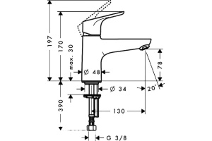 Смеситель Hansgrohe Focus E2 31931000 для раковины - 2