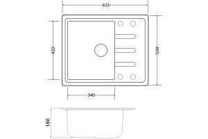 Мойка кухонная Zorg Granit GR 615 BLACK BRONZE бронза - 2
