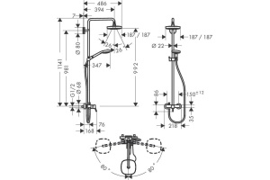 Душевая стойка Hansgrohe Croma Select E 180 27258400 с однорычажным смесителем - 2