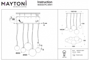 Подвесной светильник Maytoni Basic form MOD321PL-05W1 - 3