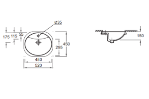 Раковина Jacob Delafon Odeon E1357 встраиваемая снизу - 2