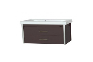 Тумба под раковину Misty Джулия Qvatro 105 коричневая глянцевая