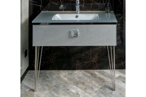 Тумба под раковину Armadi Art Lucido 100 серебро - 2