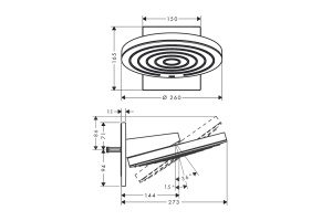 Верхний душ Hansgrohe Pulsify 260 2jet хром - 2