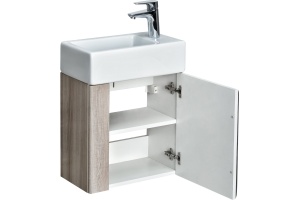 Тумба под раковину Aquaton Вита 46 белый - светлое дерево - 2