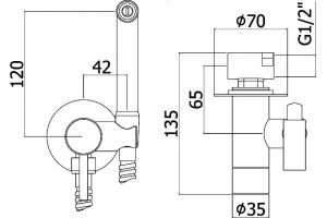 Гигиенический душ Webert Pegaso PE870303015 со смесителем, С ВНУТРЕННЕЙ ЧАСТЬЮ - 2