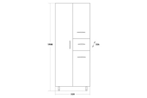 Шкаф-пенал Onika Модерн 52 L с бельевой козиной, белый (405206) - 3