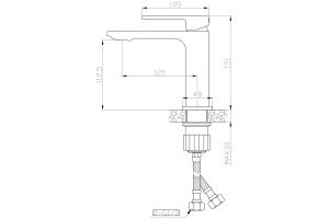 Смеситель Orange Lutz M04-021W для раковины - 2