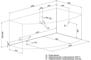 Акриловая ванна Aquanet JERSEY 168.9x99 см (00203989) - 2