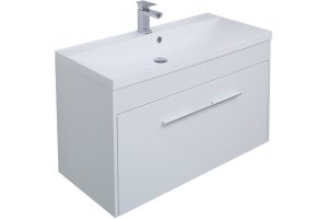 Тумба с раковиной Aquanet Августа 100 белая