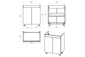 Тумба под раковину Misty Чегет 65 белая глянцевая - 3