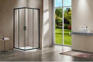 Душевой уголок Vincea Garda 120х90 черный стекло прозрачное - 2