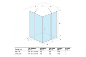 Душевой уголок Excellent Mazo 100х100 профиль хром стекло прозрачное - 3
