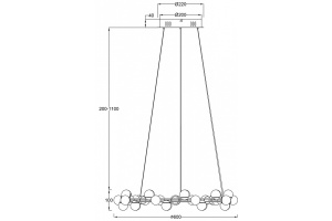 Подвесная светодиодная люстра Maytoni Tessara MOD081PL-L50G3K - 3