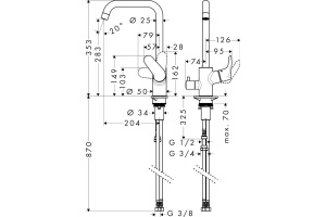 Смеситель Hansgrohe Focus E2 31823000 для кухонной мойки - 3