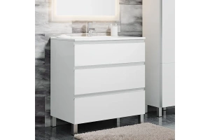Тумба с раковиной Sanvit Авеню-3 90 белый глянец