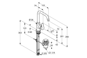 Смеситель для раковины Kludi  хром (380230575) - 2