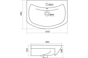 Раковина мебельная Onika Santek Балтика 60 белый - 2