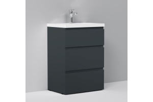 Тумба для комплекта AM.PM Gem S 60 графит матовый, напольная, с 3 ящиками - 2