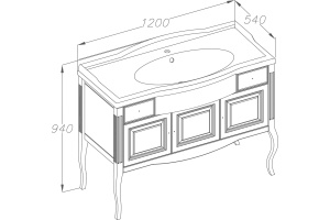 Тумба для комплекта Opadiris Лаура 120 белая матовая - 3