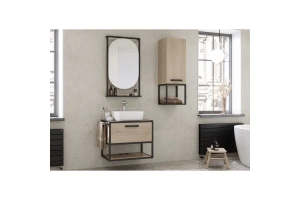 Комплект мебели Aquaton Лофт Фабрик 65 с раковиной Одри 42 светлое дерево