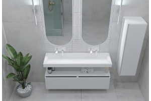 Раковина - столешница Armadi Art Flat Calacatta 140 белый - 2