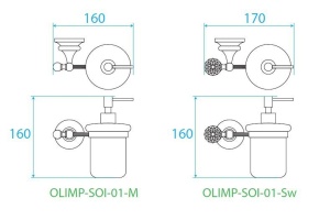 Дозатор для жидкого мыла Cezares OLIMP (OLIMP-SOI-03/24-Sw) - 2