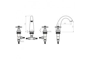 Смеситель для раковины Boheme Royal Cristal бронза - 3