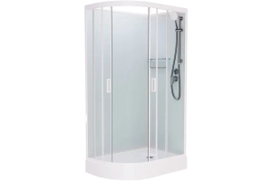 Душевая кабина Frank 100х80 правая белая стекло матовое