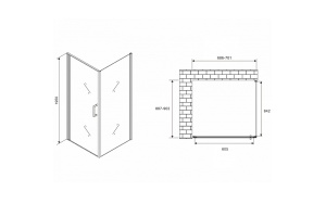 Душевой уголок Abber Sonnenstrand 70х90 хром стекло матовое - 2