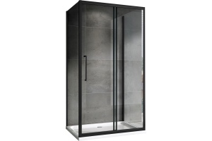 Душевой уголок Abber Schwarzer Diamant 140x50 профиль черный стекло прозрачное