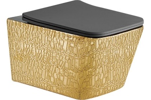 Унитаз подвесной Vincea Q-Line VT1-12G1B золотой, черный