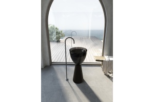 Раковина отдельностоящая прозрачная ABBER AT2703Onyx-Black черный/черный матовый - 2