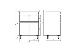 ASB-Mebel Марко 60-2.2 Тумба под раковину - 2