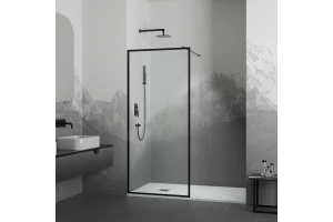 Душевая перегородка RGW Walk In WA-012B 80х200 профиль черный стекло прозрачное - 2