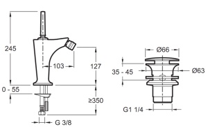Смеситель для биде Jacob Delafon Margaux хром  - 2