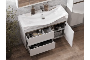 Комплект мебели Aquaton Нортон 100 белый глянец - 3