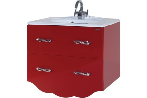 Тумба с раковиной Bellezza Версаль 80 красная - 2