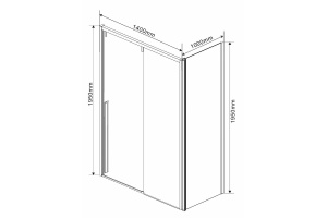 Душевой уголок Vincea Lugano 140х100 черный стекло прозрачное - 2