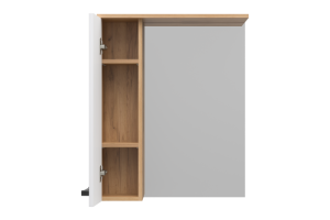 Зеркало-шкаф Misty Крафт 60 левое белое - светлое дерево - 2