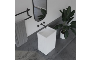 Раковина напольная Abber Stein 50х40 белый матовый - 2