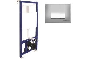 Система инсталляции для унитазов Berges Wasserhaus Novum с кнопкой смыва, хром глянец 040243