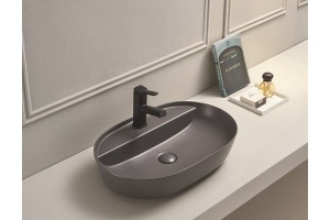 Раковина накладная CeramaLux NC 62 см серый матовый (78325XMDH)