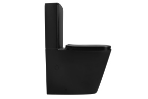 Унитаз ABBER Rechteck AC1210TMB компакт черный матовый, безободковый, смыв торнадо - 3
