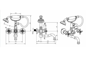 Смеситель для ванны Boheme Royal Cristal золото с переключателем Swarovski - 3