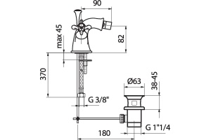 Смеситель для биде Webert Ottocento хром (OT710102015) - 2