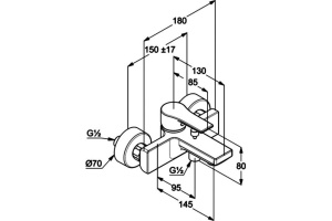 Смеситель Kludi Zenta SL для ванны с душем 486700565 - 2