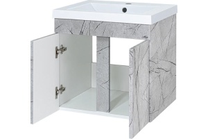 Тумба под раковину Misty Торос 100 серая глянцевая - 2