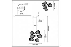 Подвесная люстра Odeon Light Exclusive Elica 5402/6 - 3